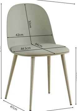 Stuhl Jasmin | 51 x 44 x 81 cm | Grau-grün