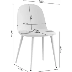 Stuhl Jasmin | 51 x 44 x 81 cm | Weiß