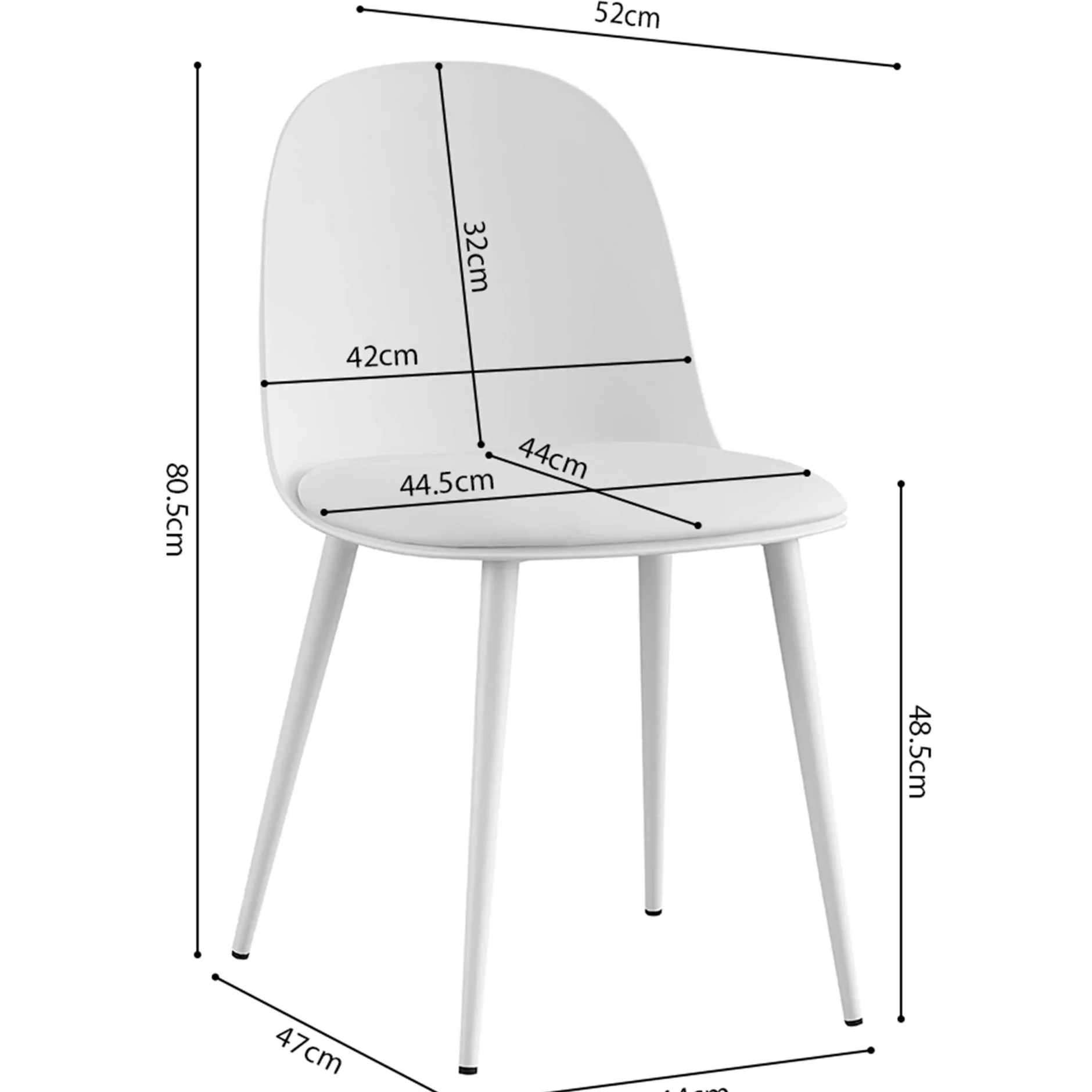 Stuhl Jasmin | 51 x 44 x 81 cm | Weiß