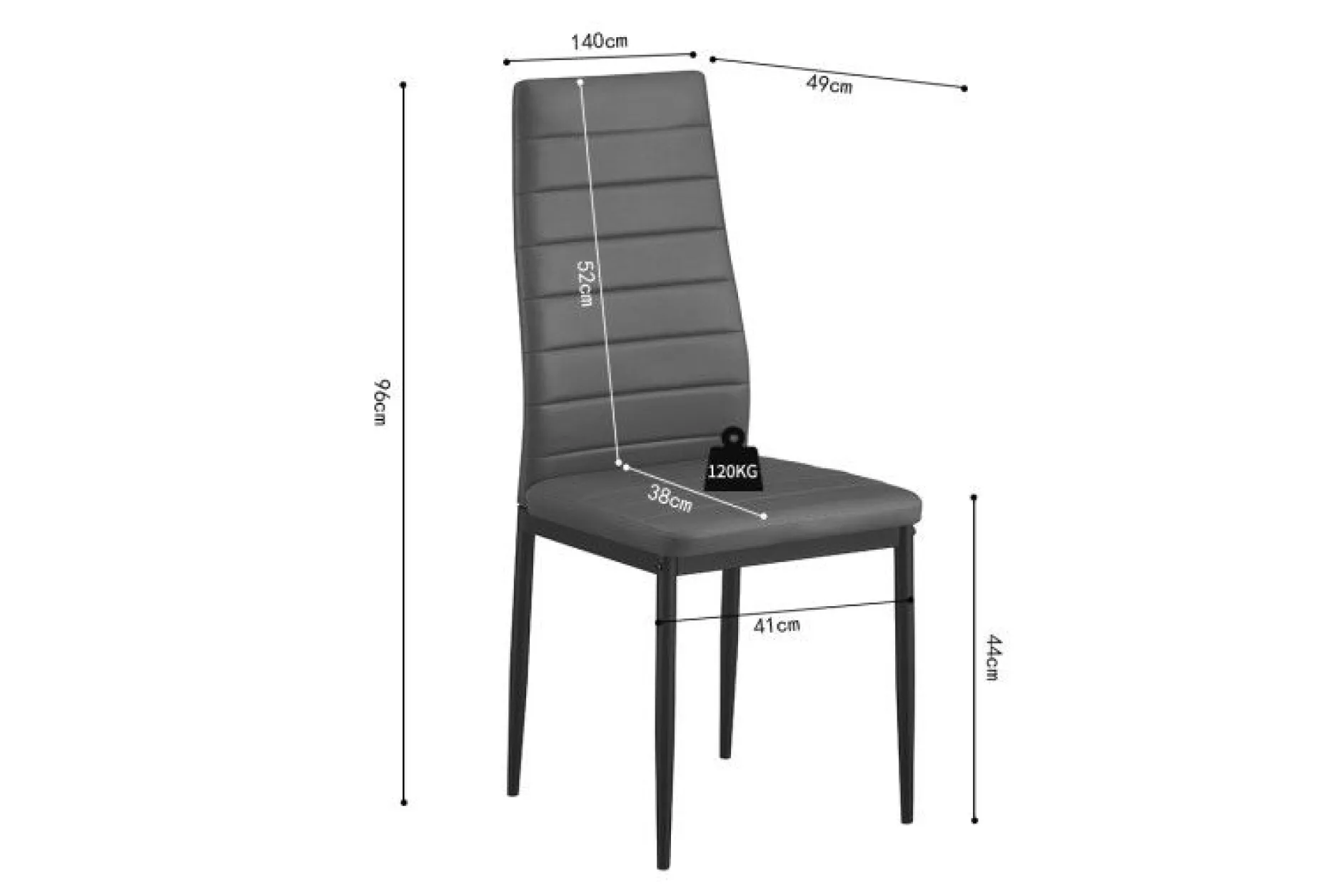 Stuhl Kenzo | 41 x 48 x 96 cm | Grau