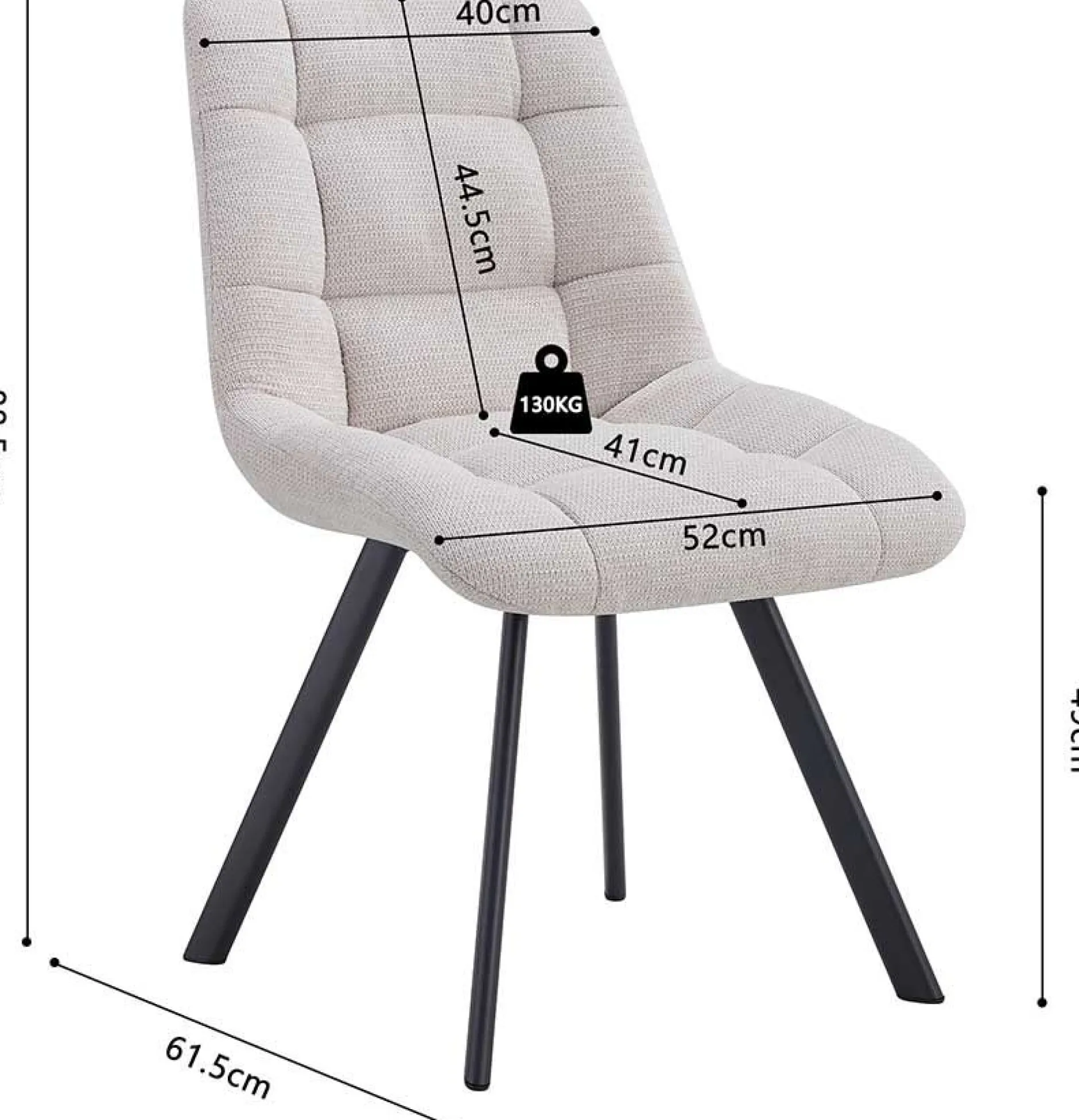 Stuhl Lizzy | 52 x 62 x 89 cm | Beige