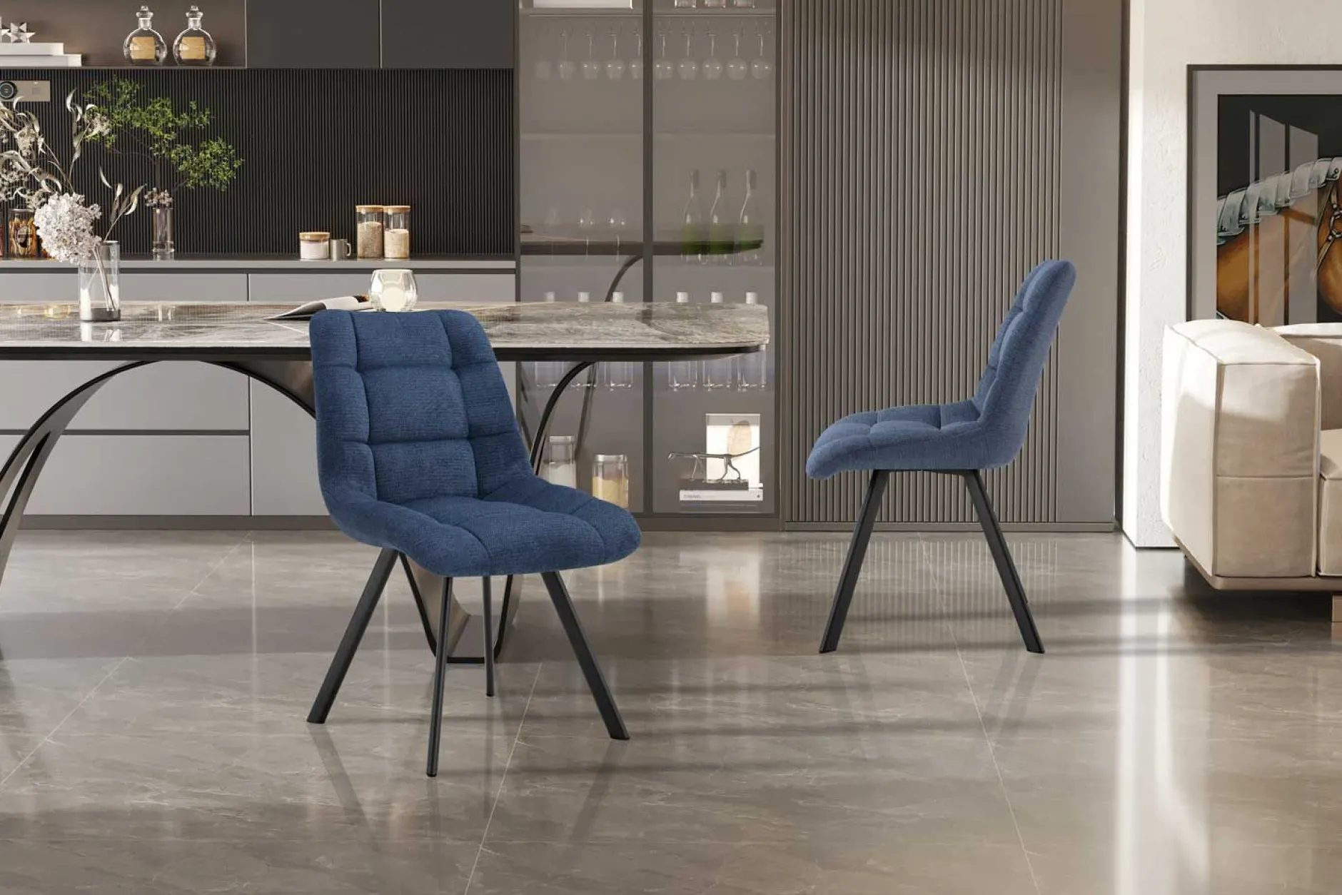 Stuhl Lizzy | 52 x 62 x 89 cm | Blau
