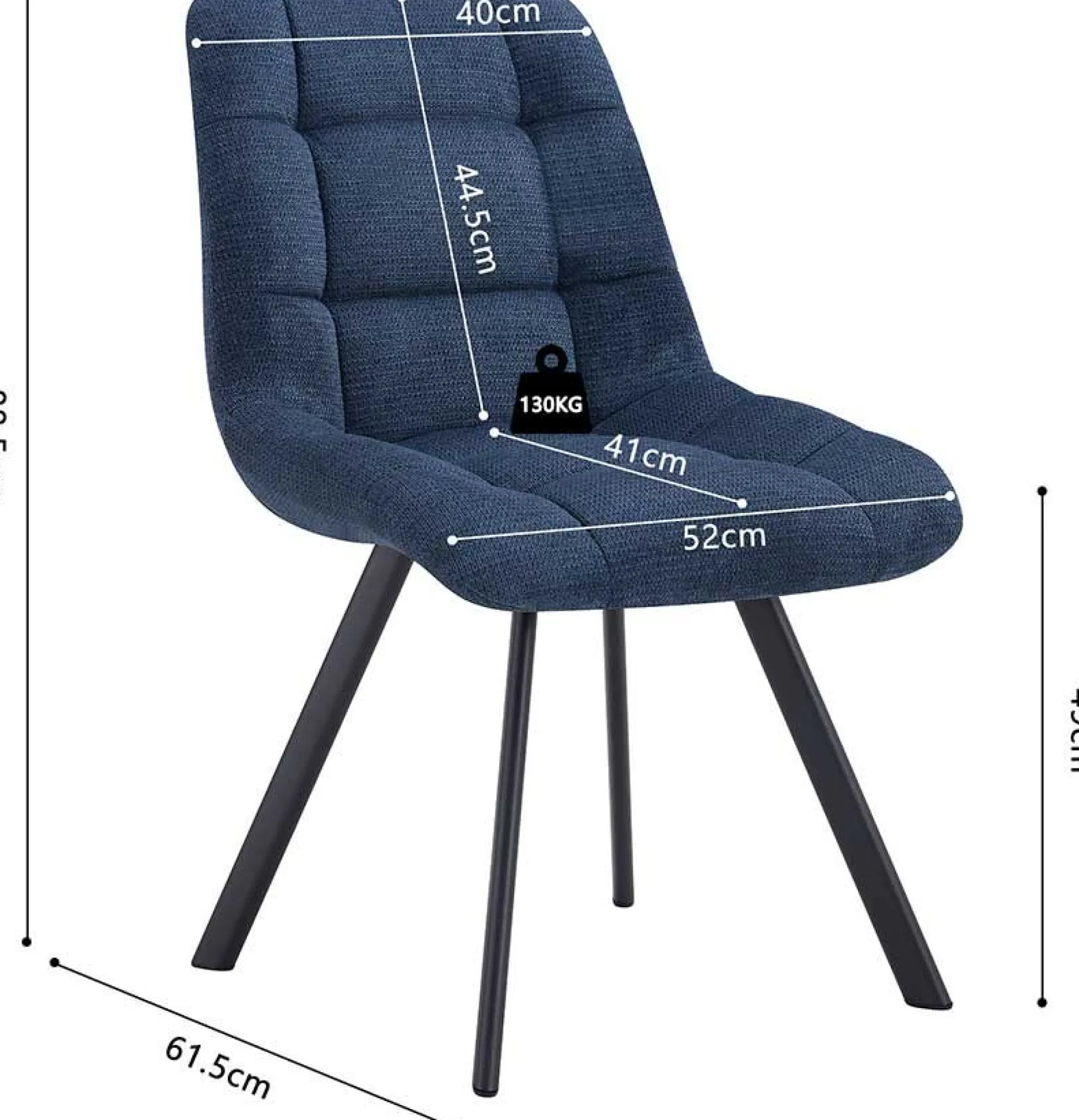 Stuhl Lizzy | 52 x 62 x 89 cm | Blau