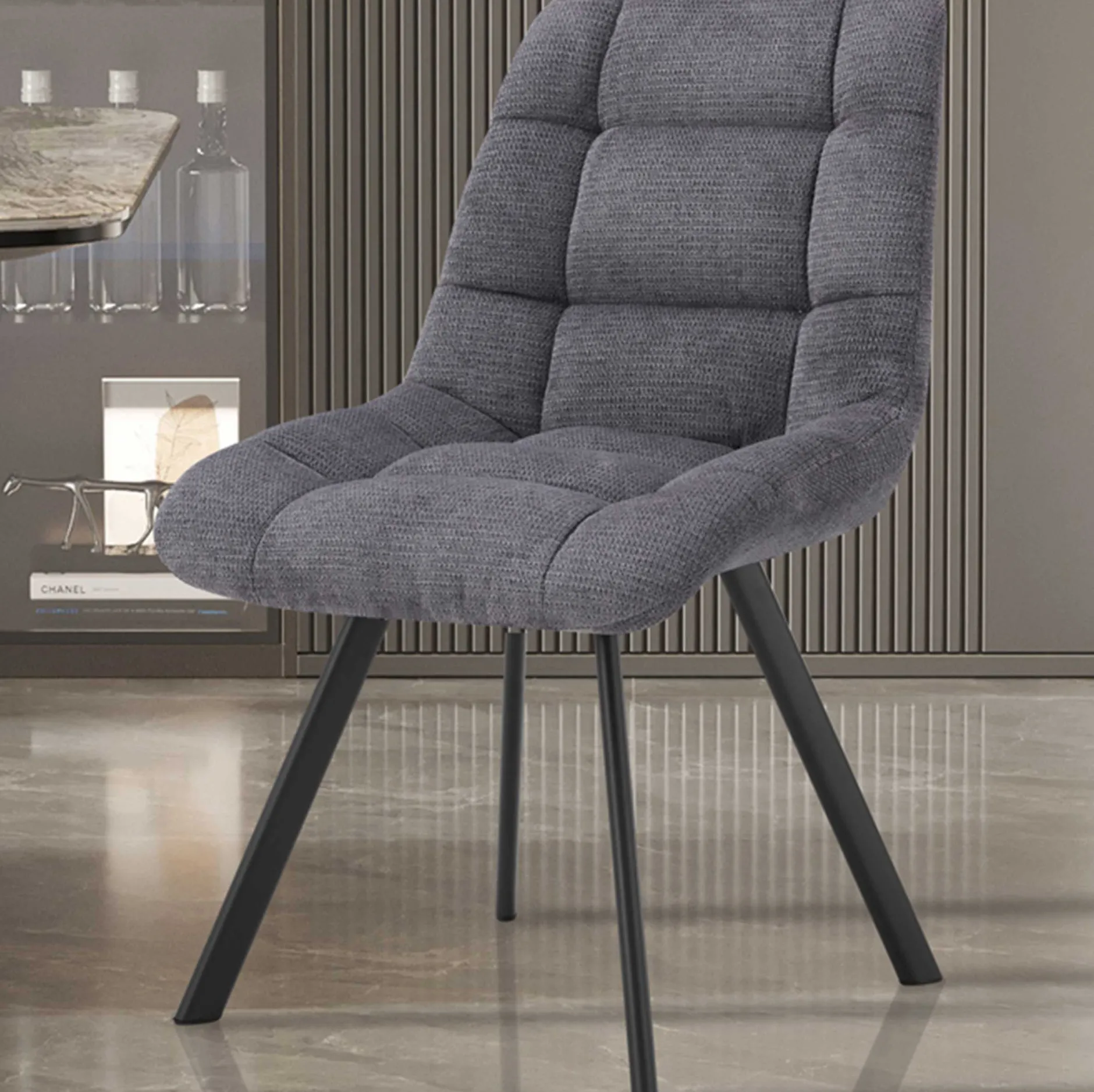 Stuhl Lizzy | 52 x 62 x 89 cm | Dunkelgrau