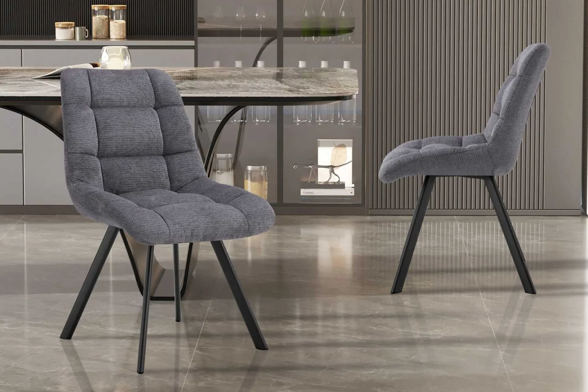 Stuhl Lizzy | 52 x 62 x 89 cm | Dunkelgrau