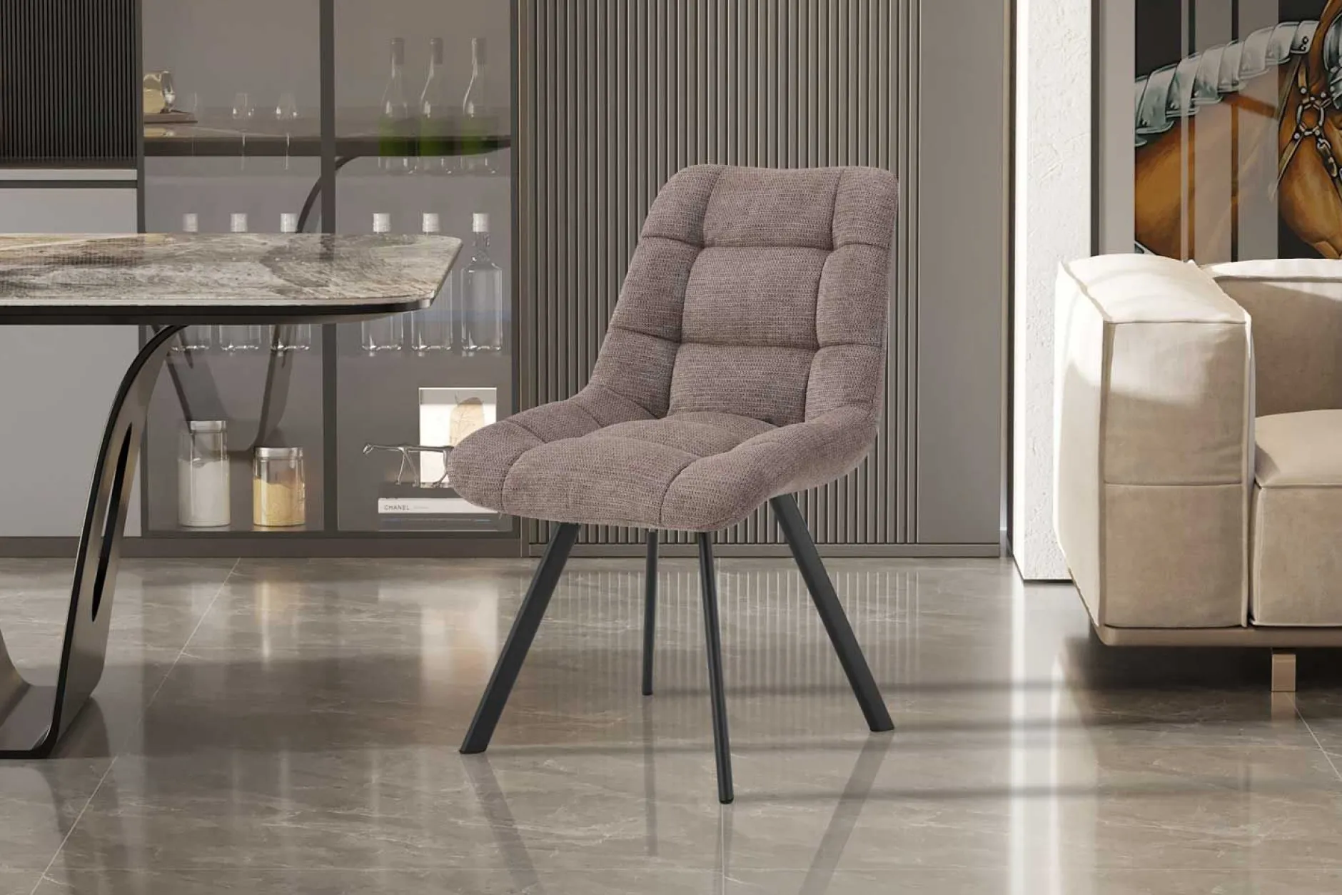 Stuhl Lizzy | 52 x 62 x 89 cm | Farbe Pepper