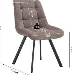 Stuhl Lizzy | 52 x 62 x 89 cm | Farbe Pepper