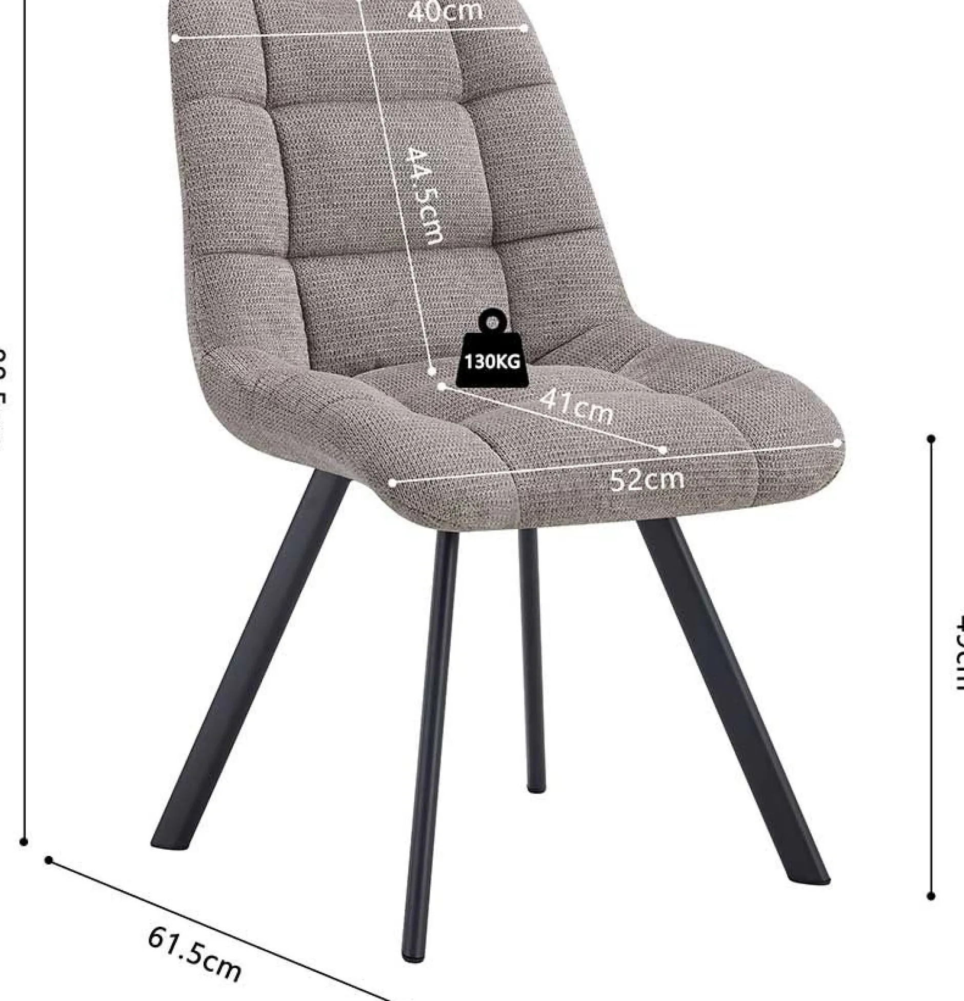 Stuhl Lizzy | 52 x 62 x 89 cm | Grau