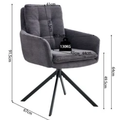 Stuhl Luna | 61 x 67 x 92 cm | Dunkelgrau