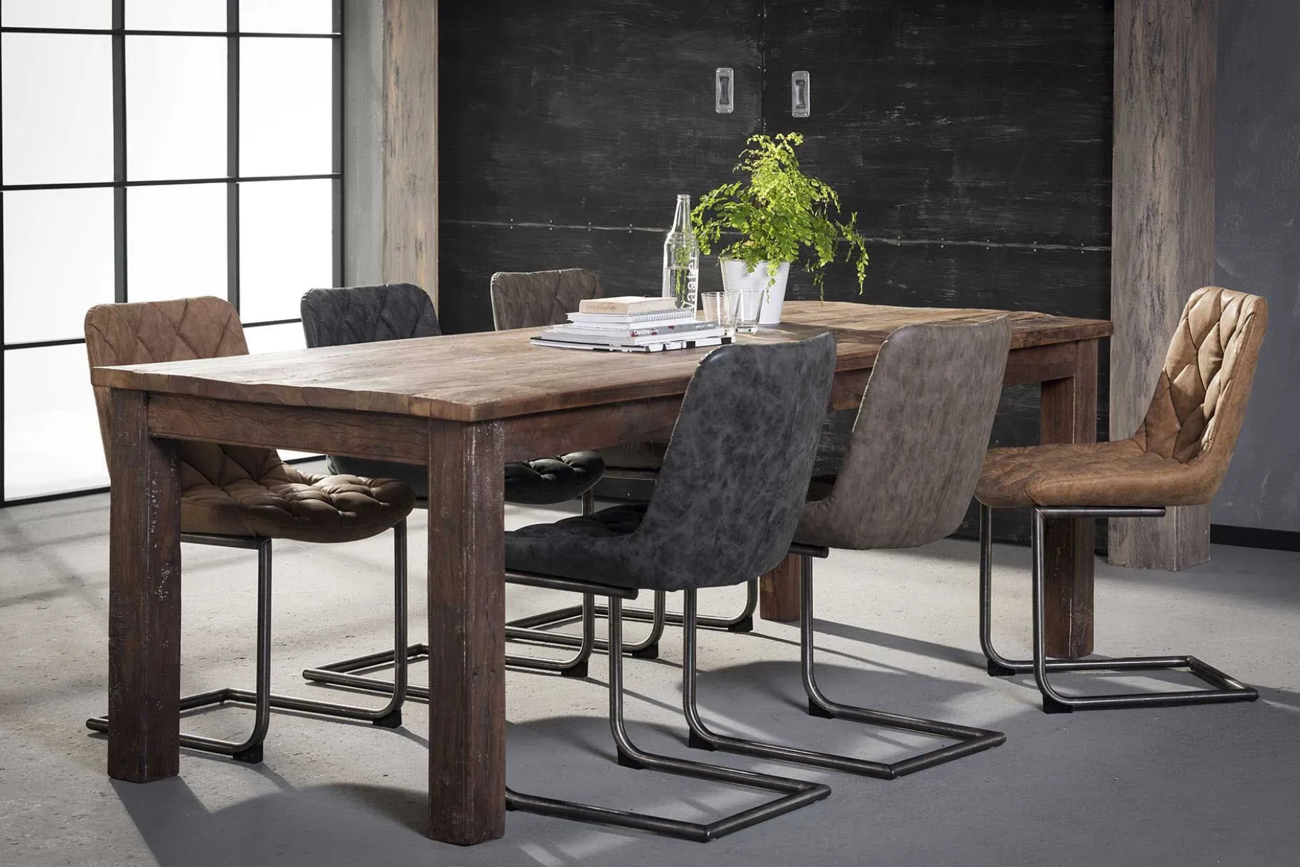 Stuhl Raster Schwenkrahmen - Set von 2 - Wax PU Taupe