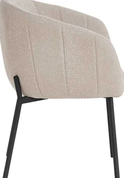 Stuhl Sevilla Bouclé Sand | Metallbeine H-H 79 x B-L 57 x T-P 62 cm