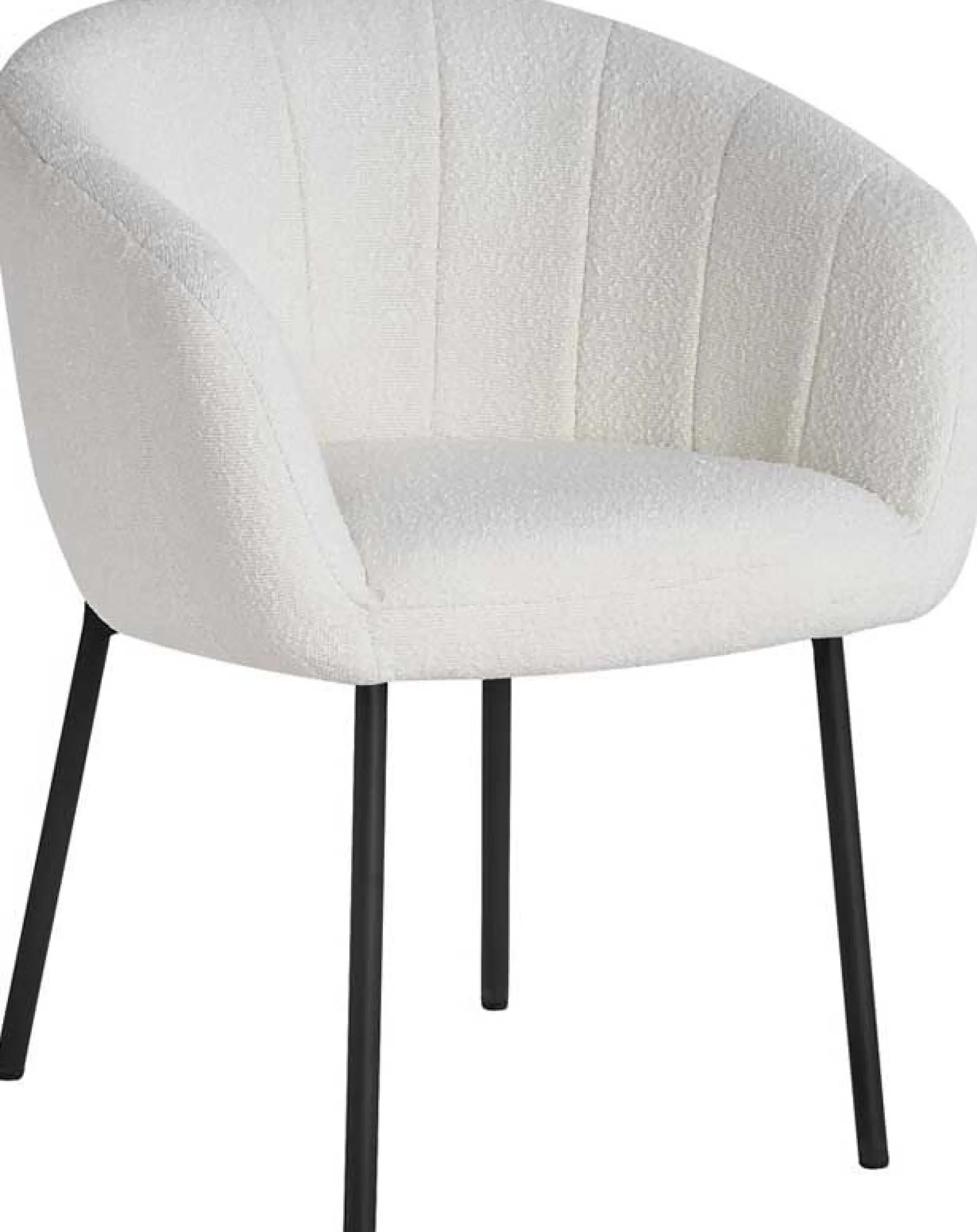 Stuhl Sevilla Bouclé-Stoff | Metallbeine | weiß
