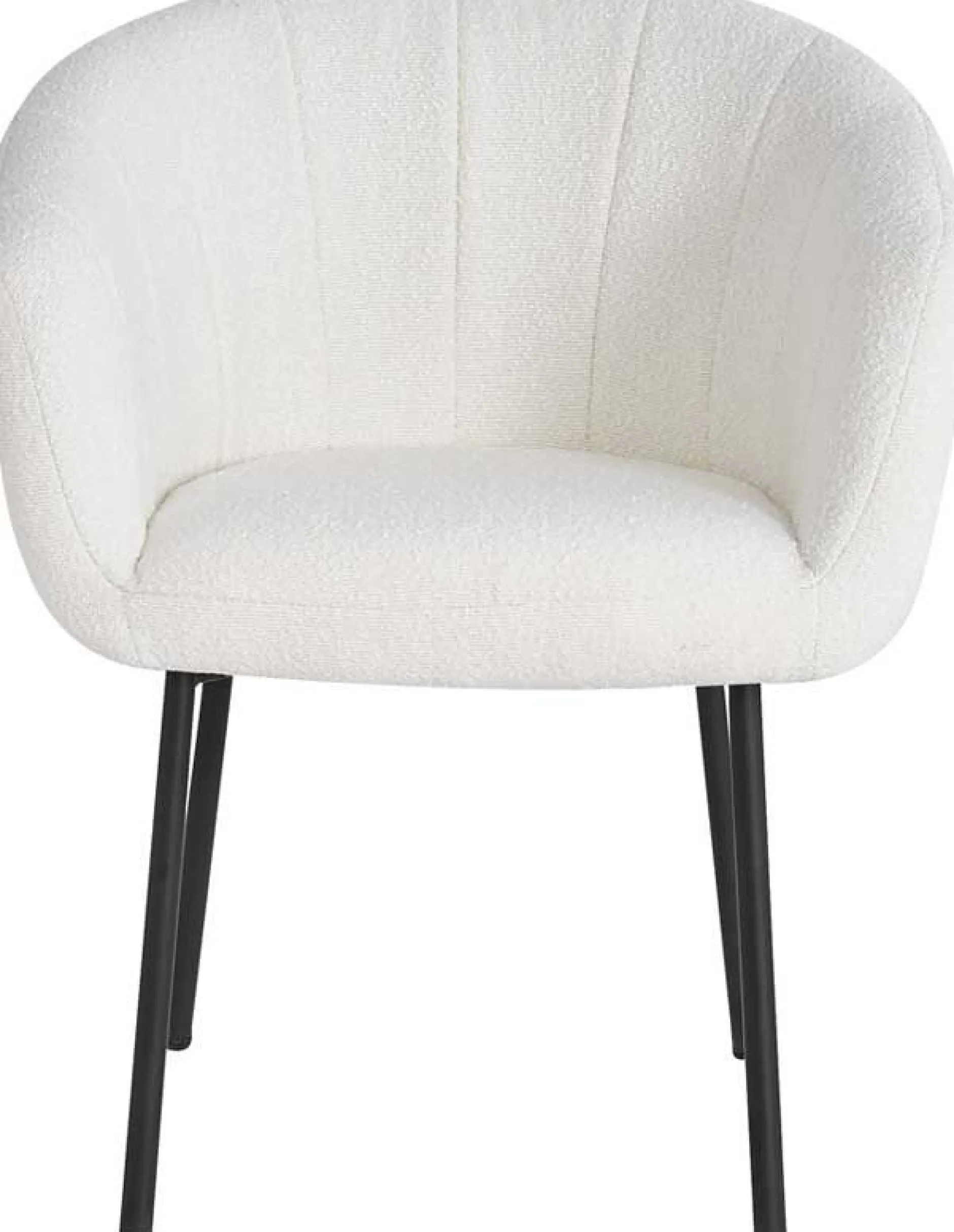 Stuhl Sevilla Bouclé-Stoff | Metallbeine | weiß