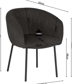 Stuhl Sill | 57 x 62 x 79 cm | Dunkelgrau