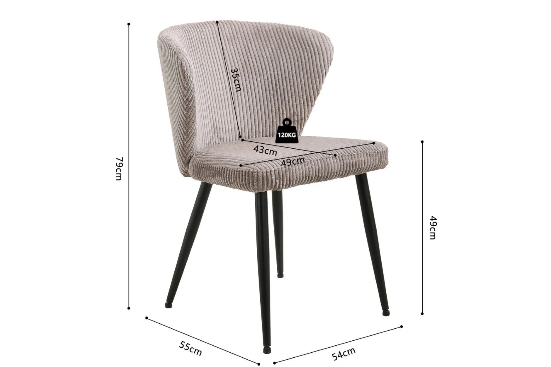 Stuhl Tornado | 54 x 55 x 79 cm | Sandfarbe
