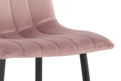 Stuhl Willie - Samt rosa/Füße schwarz