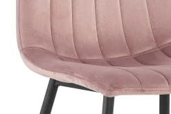 Stuhl Willie - Samt rosa/Füße schwarz