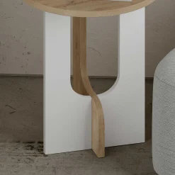 Stylish Woody Fashion Beistelltisch | 18mm Dicke | 40x47x40 cm | 15 kg Kapazität | Eiche weiß