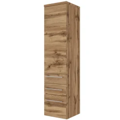 Säulenschrank Dasa 30cm mit 1 Tür und 2 Schubladen - Eiche wotan
