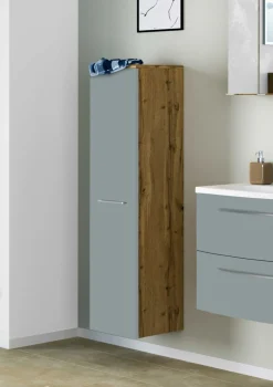 Säulenschrank Gene 30cm 1 Tür - wotan Eiche/grün
