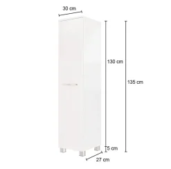 Säulenschrank Gene 30cm 1 Tür - wotan Eiche/grün