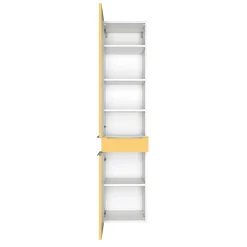 Säulenschrank Hansen 40cm 2 Türen und 1 Schublade - gelb/weiß