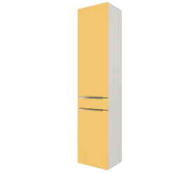 Säulenschrank Hansen 40cm 2 Türen und 1 Schublade - gelb/weiß