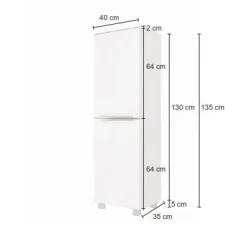 Säulenschrank Hansen 40cm 2 Türen - weiß