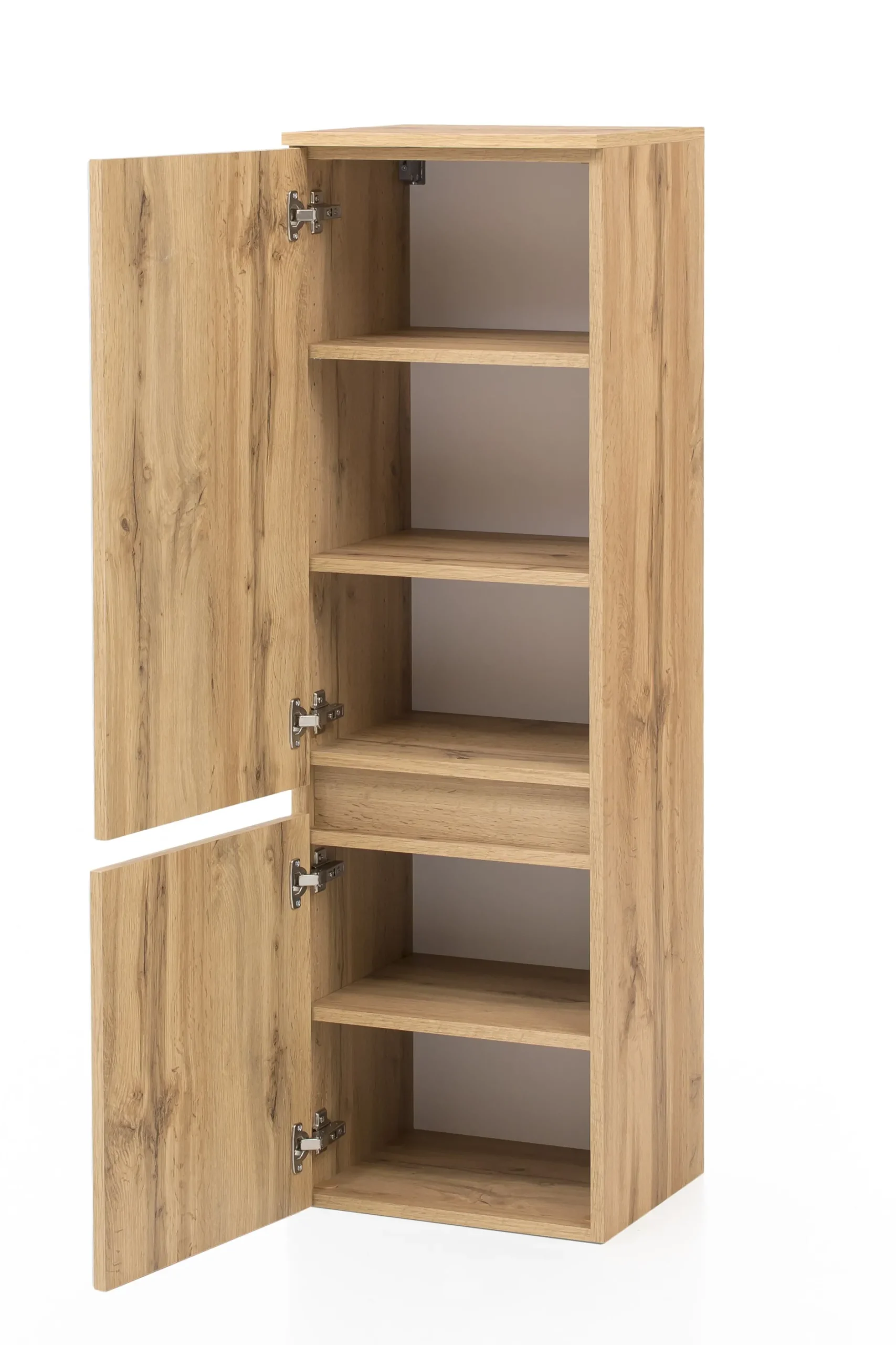 Säulenschrank Helina 40cm 2 Türen - Eiche/Weiß