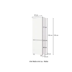 Säulenschrank Helina 40cm 2 Türen - Eiche/grau