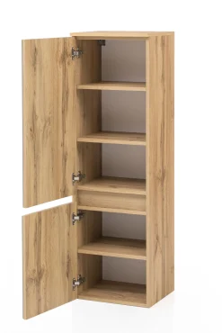 Säulenschrank Helina 40cm 2 Türen - Eiche/grau