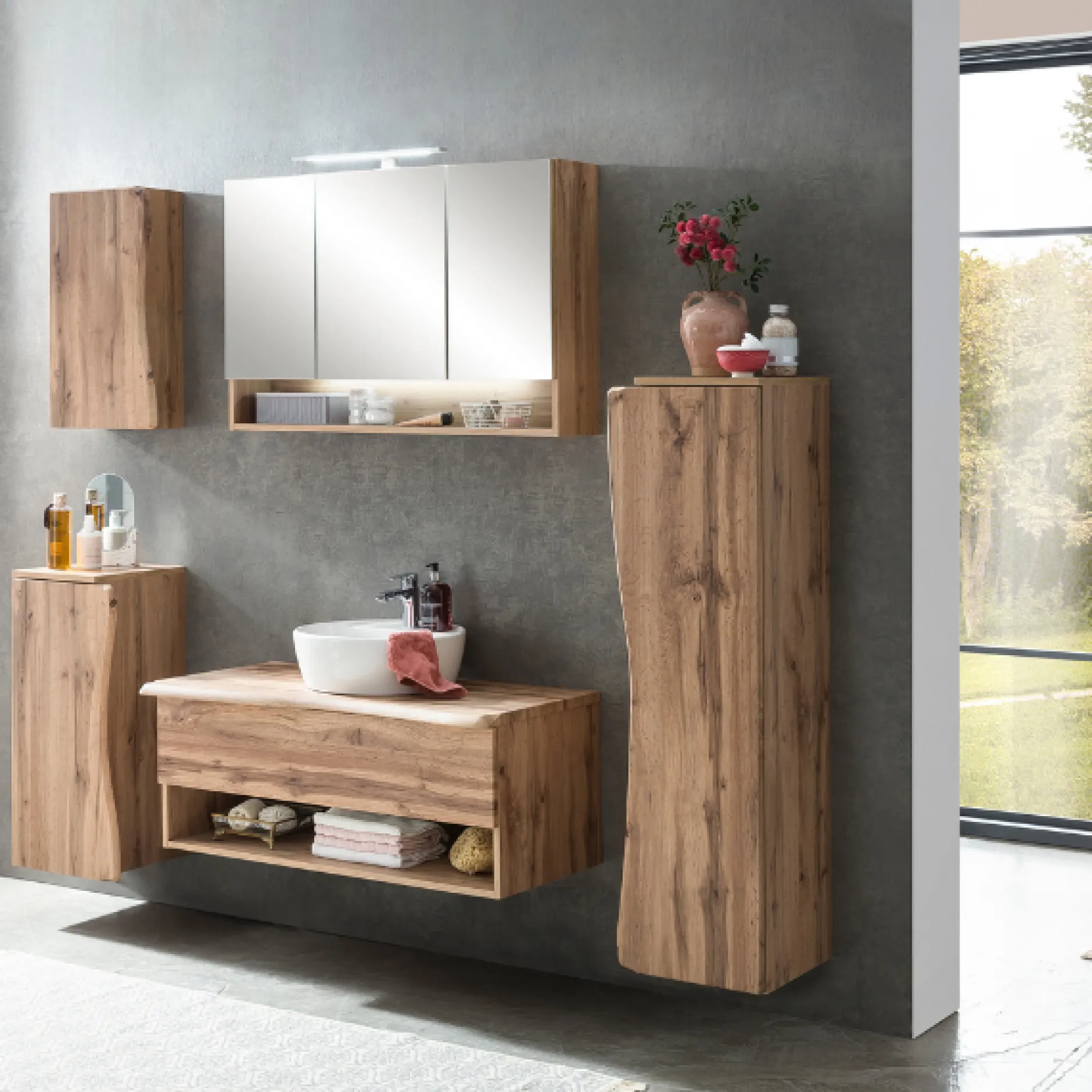 Säulenschrank Karan 37cm 1 Tür - Eiche