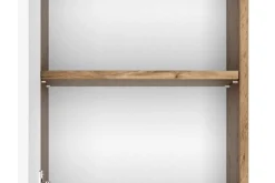 Säulenschrank Kornel/Luna 40cm 2 Türen und 1 Schublade - Eiche/mattweiß