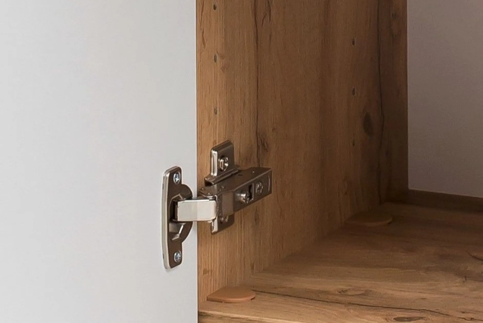 Säulenschrank Kornel/Luna 40cm 2 Türen und 1 Schublade - Eiche/mattgrau