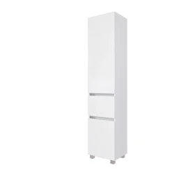Säulenschrank Kornel/Pisca 40cm 2 Türen und 1 Schublade - weiß