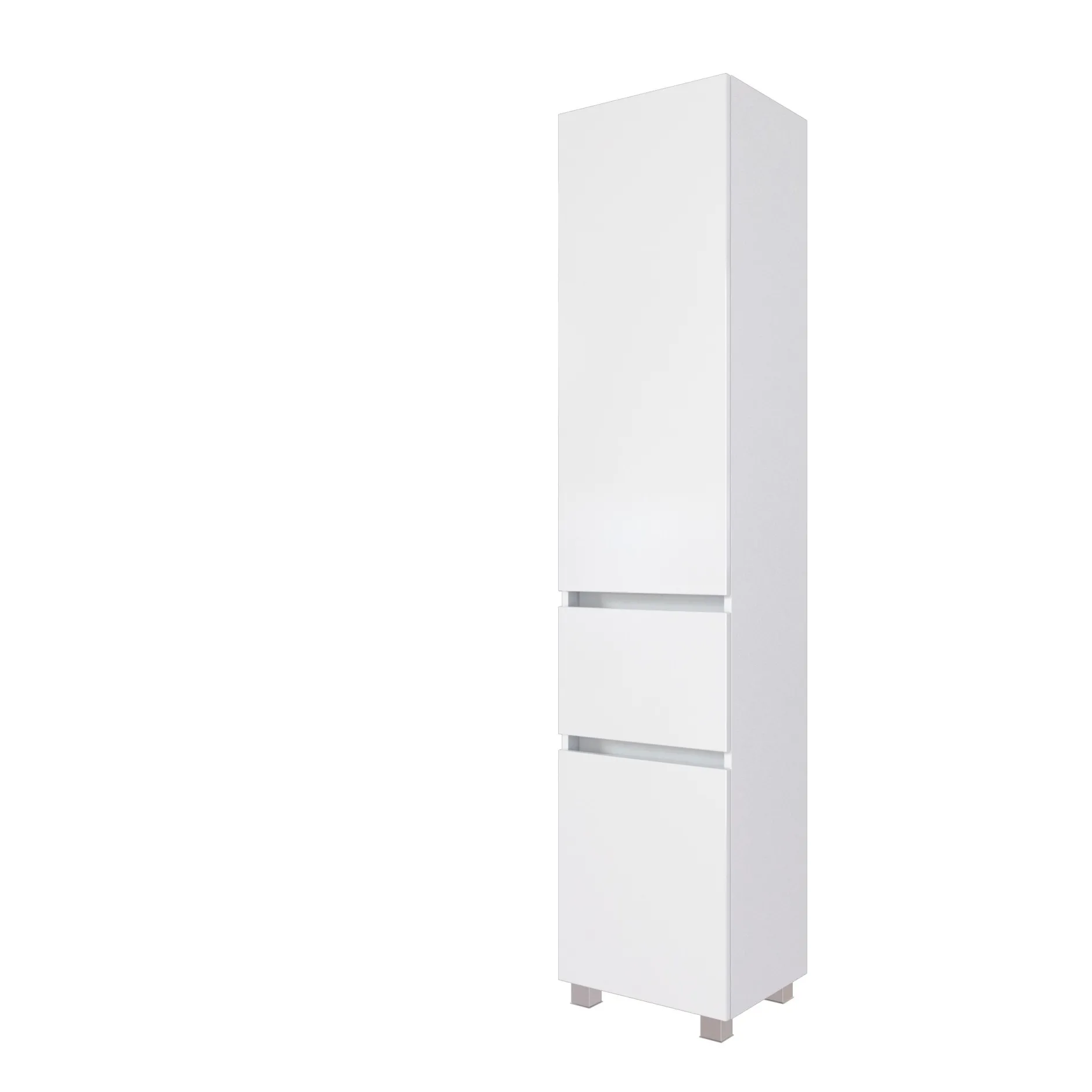 Säulenschrank Kornel/Pisca 40cm 2 Türen und 1 Schublade - weiß