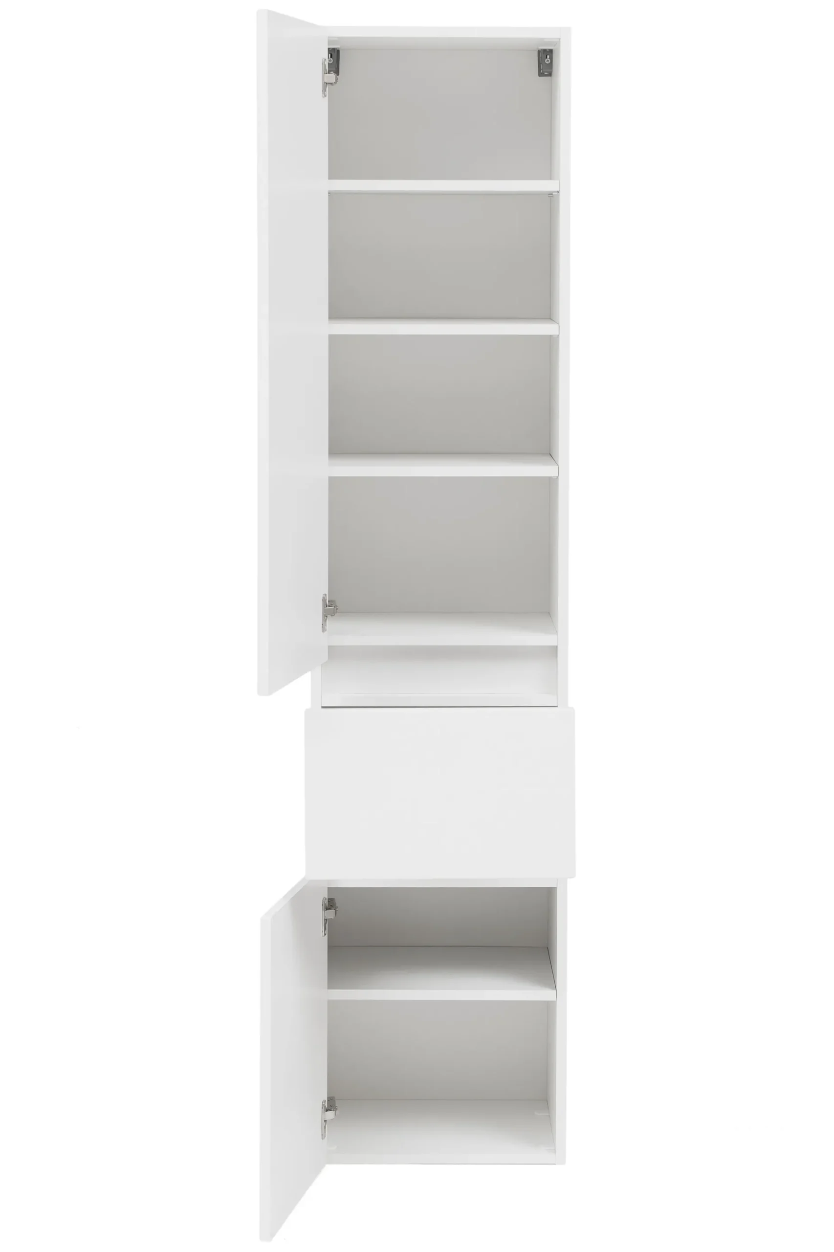 Säulenschrank Kornel/Pisca 40cm 2 Türen und 1 Schublade - weiß