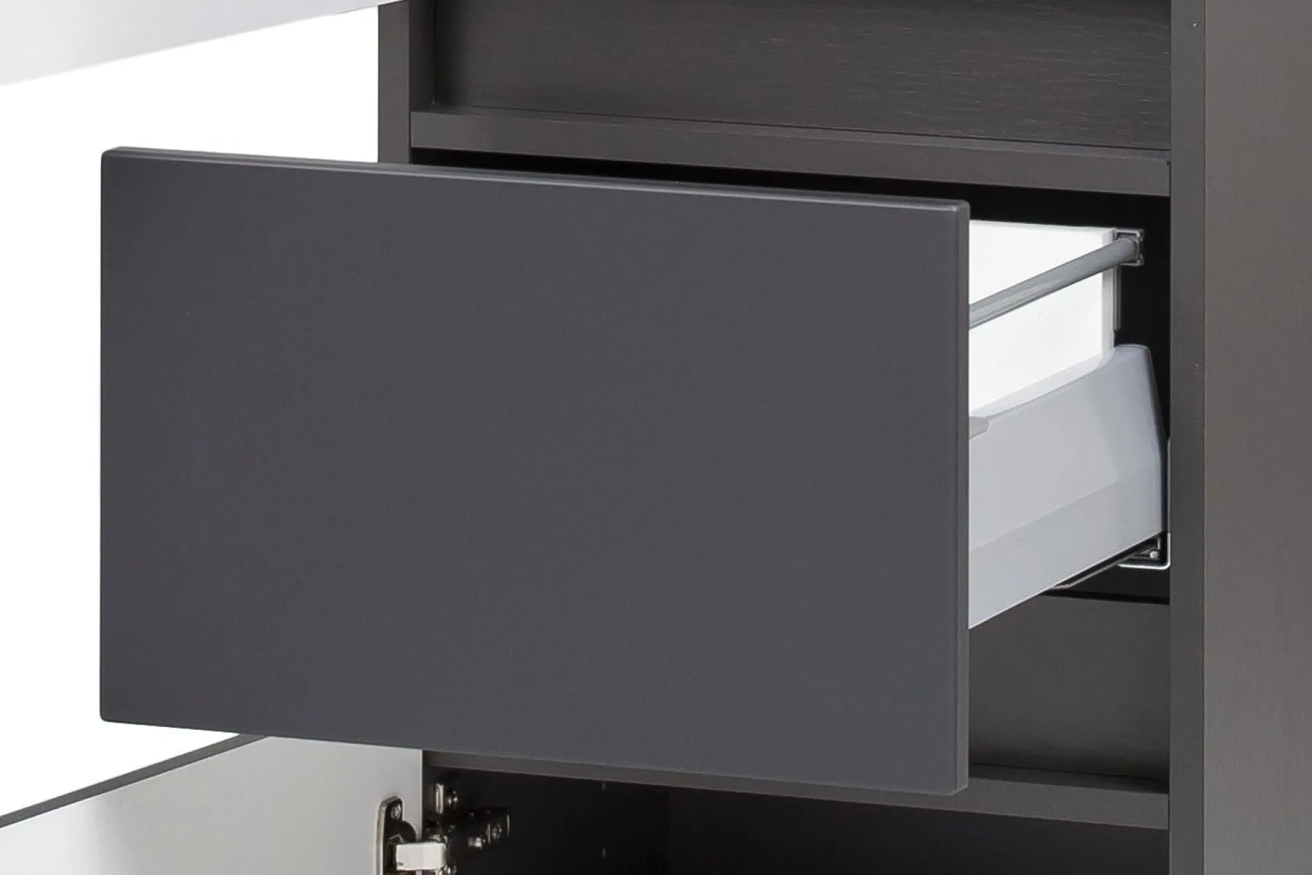 Säulenschrank Kornel/Pisca 40cm 2 Türen und 1 Schublade - graphitgrau