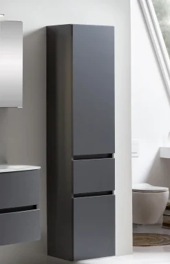 Säulenschrank Kornel/Pisca 40cm 2 Türen und 1 Schublade - graphitgrau