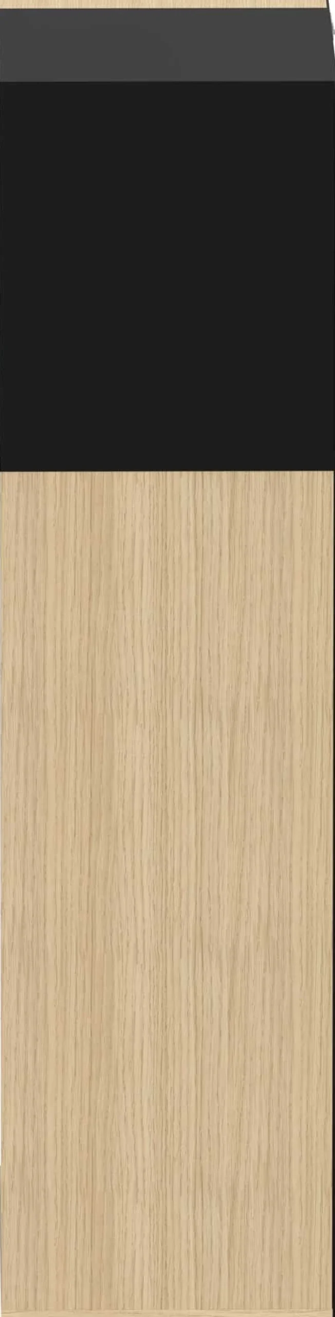 Säulenschrank Kuba 5 Fachböden, 1 Drehtür - Eiche hell/schwarz
