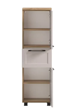 Säulenschrank Meran | 40 x 35 x 130 cm | Wandmontierbar | Farbe Kaschmir