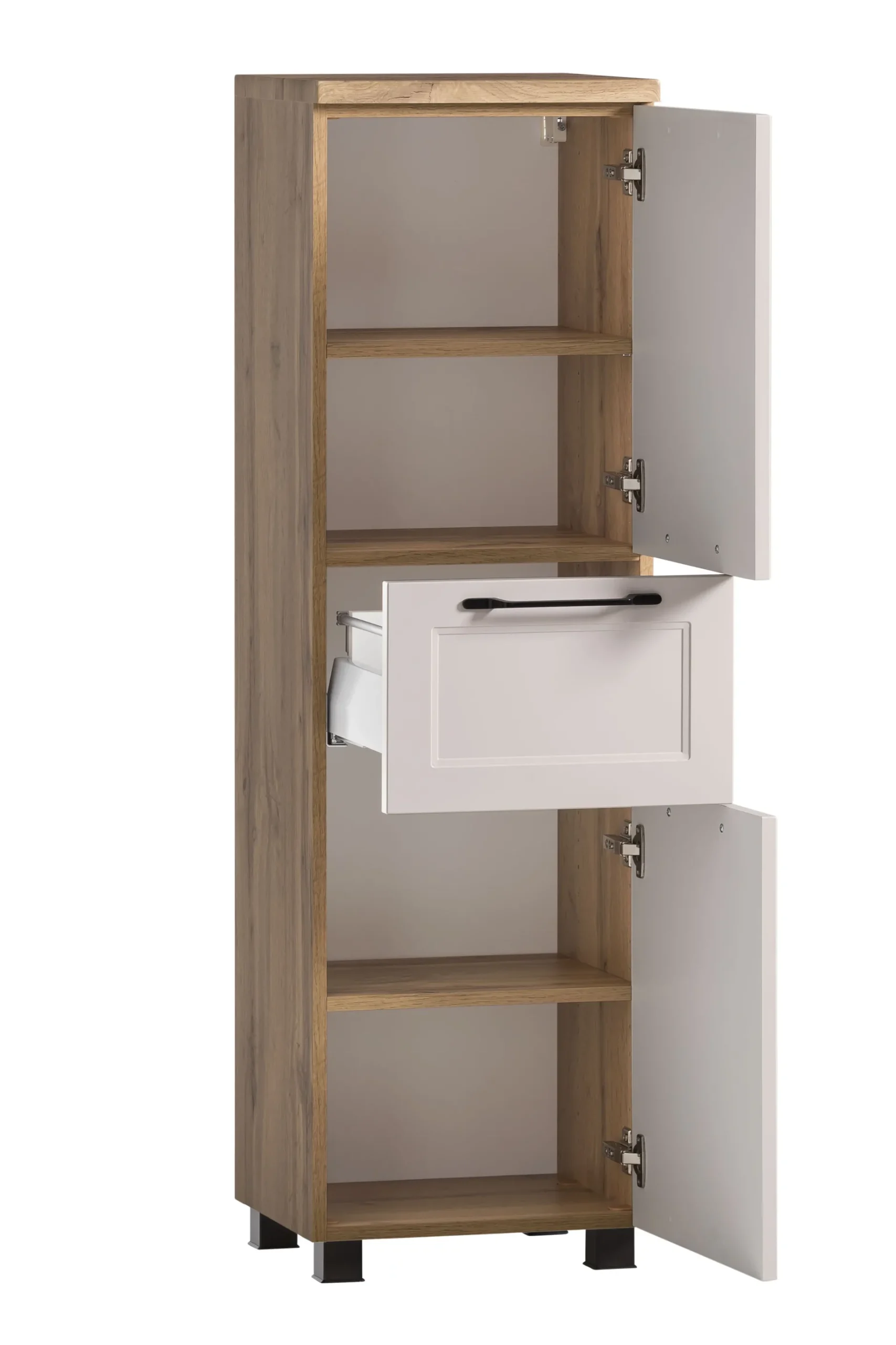 Säulenschrank Meran | 40 x 35 x 130 cm | Wandmontierbar | Farbe Kaschmir