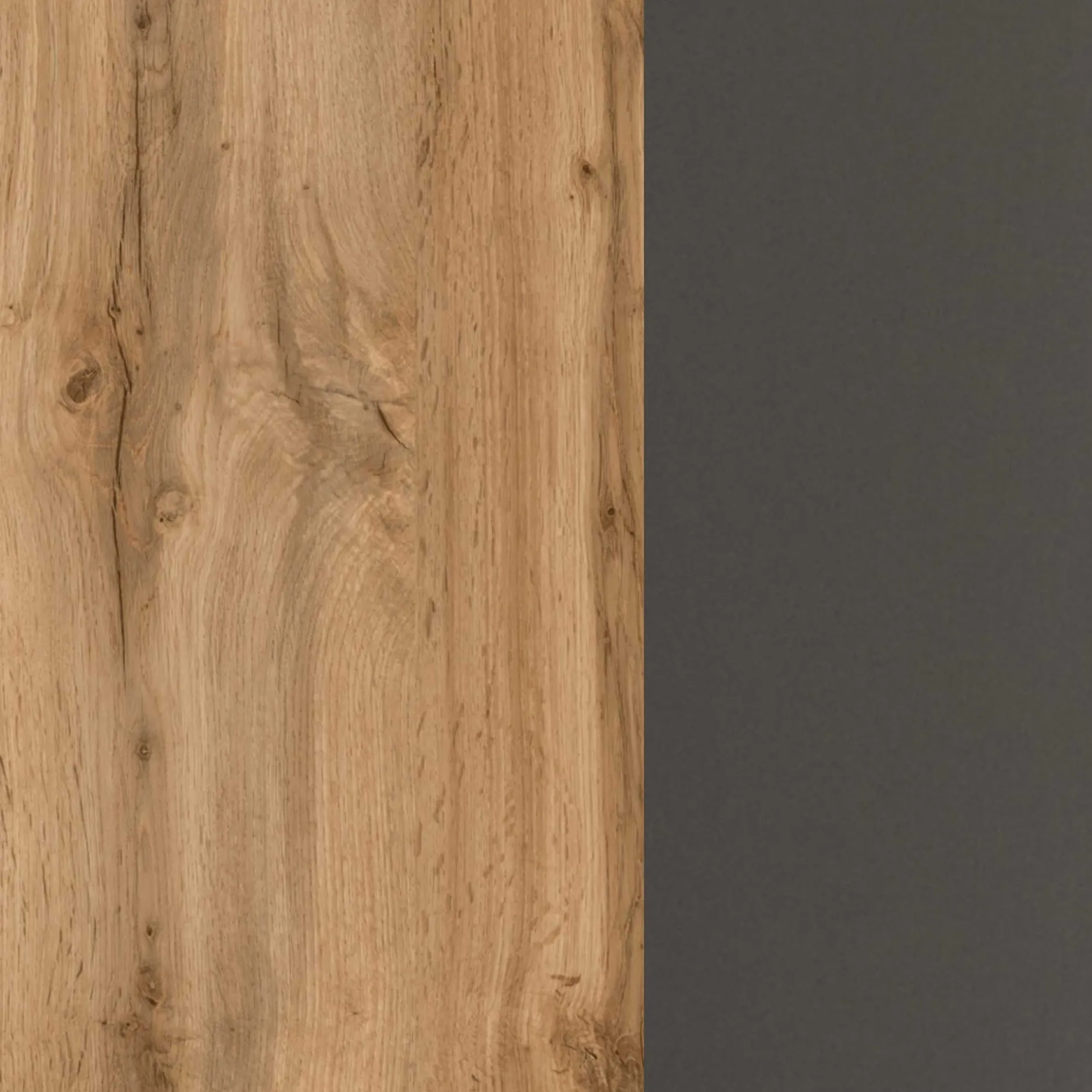 Säulenschrank Pares 30cm 2 Türen und 1 Schublade - Graphit/Eiche Rotbraun