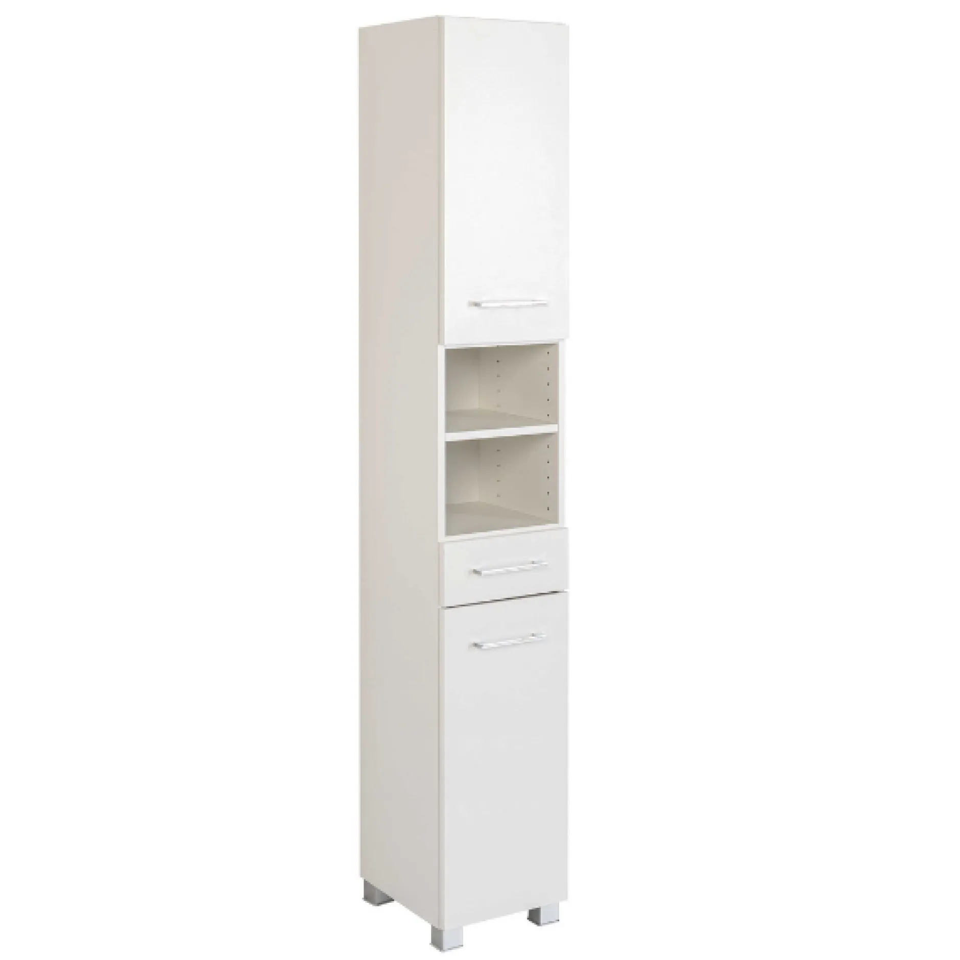 Säulenschrank Pares 30cm 2 Türen und 1 Schublade - weiß