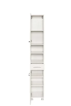 Säulenschrank Pares 30cm 2 Türen und 1 Schublade - weiß