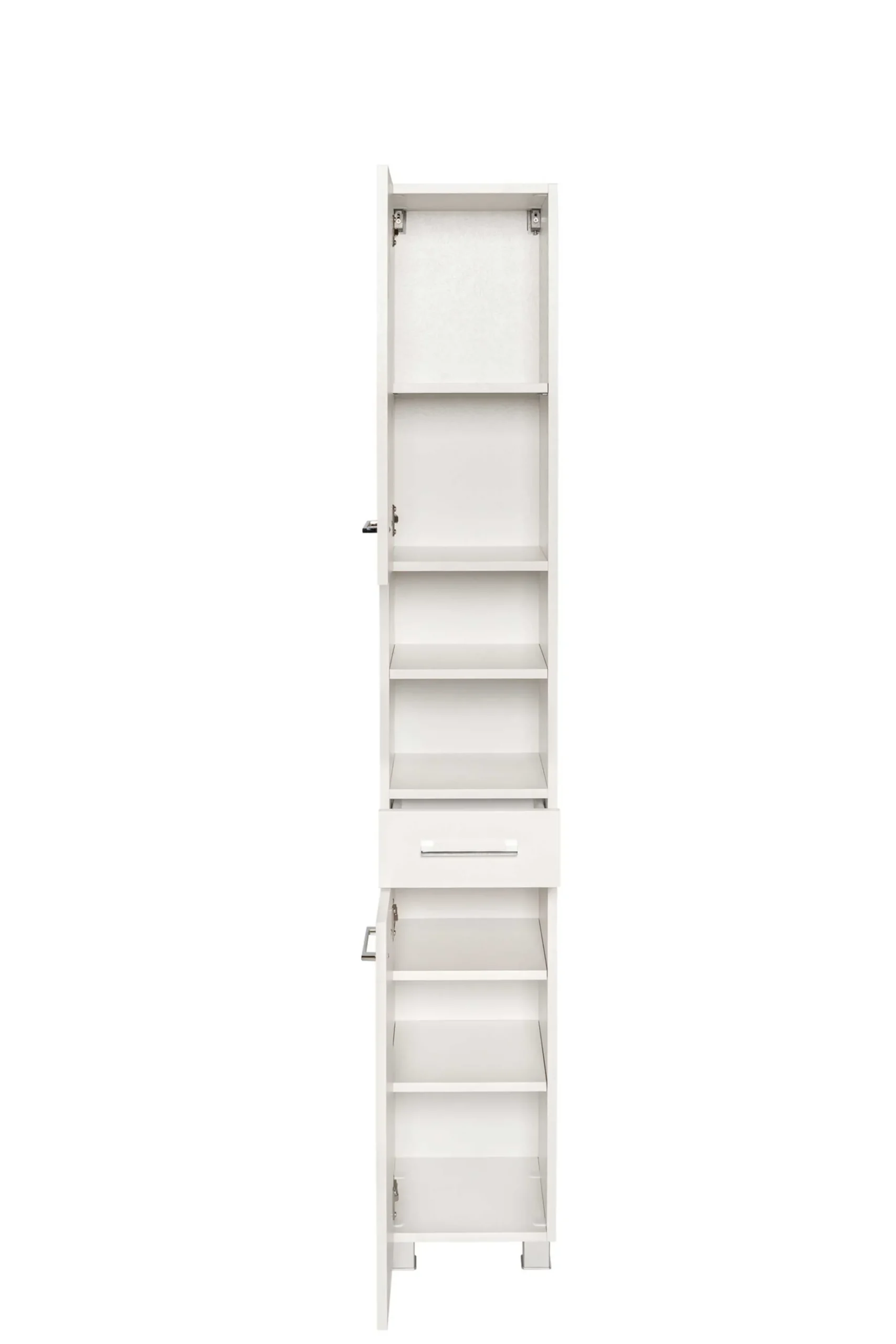 Säulenschrank Pares 30cm 2 Türen und 1 Schublade - weiß