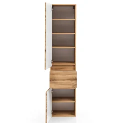 Säulenschrank Pisca 40cm 1 Schublade und 2 Türen - Eiche