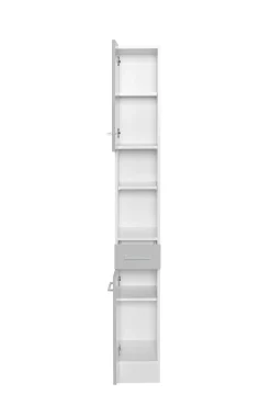Säulenschrank Ricca 25cm 2 Türen und 1 Schublade - weiß/hellgrau