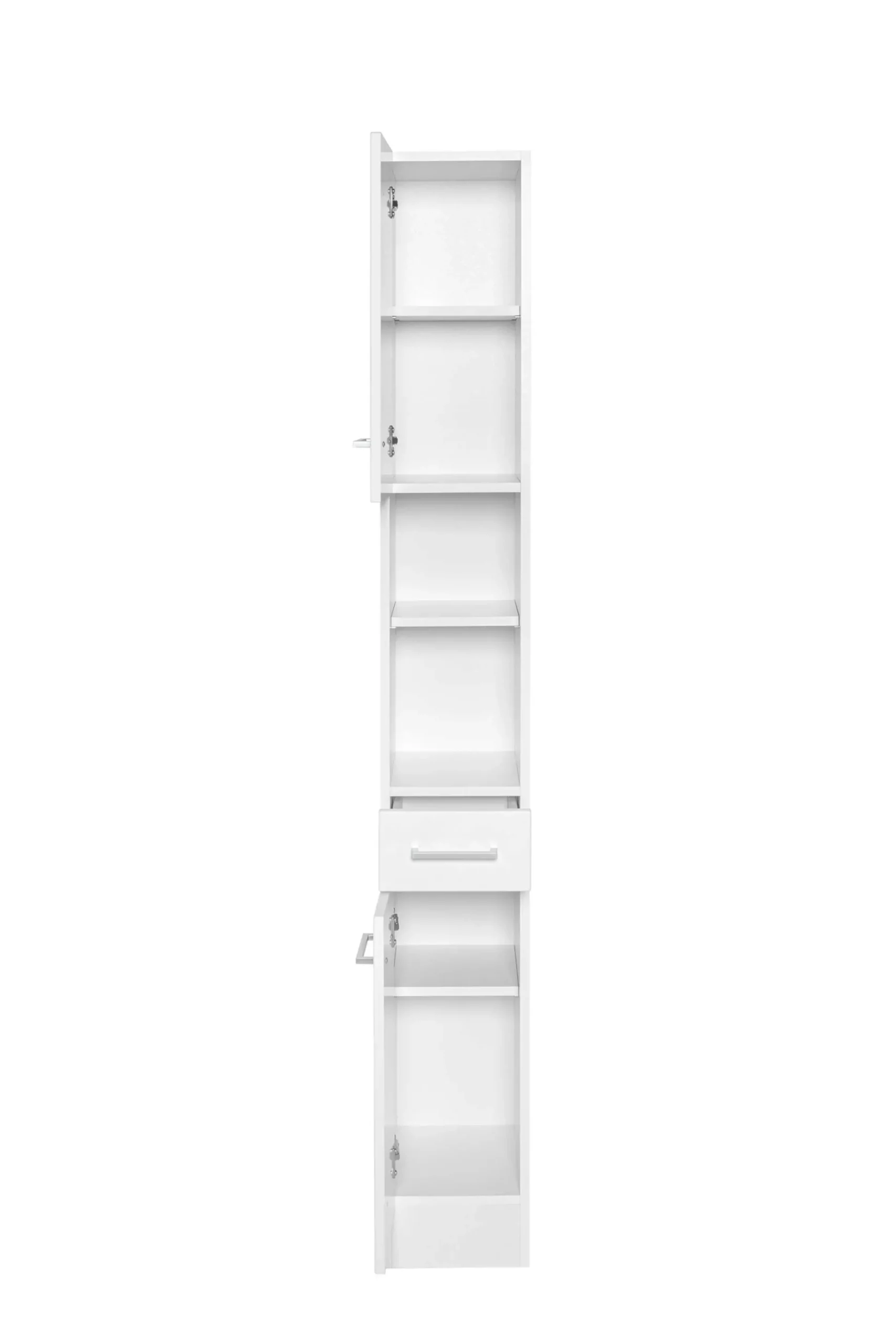 Säulenschrank Ricca 25cm 2 Türen und 1 Schublade - weiß