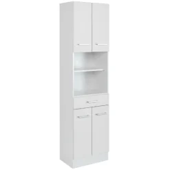 Säulenschrank Ricca 50cm 4 Türen und 1 Schublade - weiß